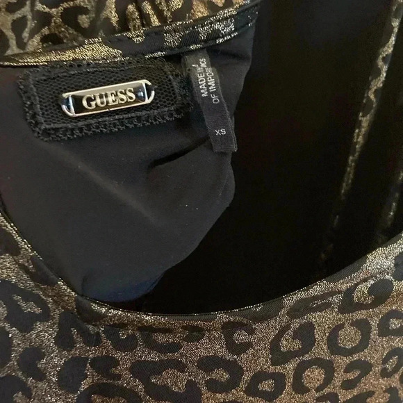 Guess  leopard print dress puffed sleeves - Picture 4 of 4